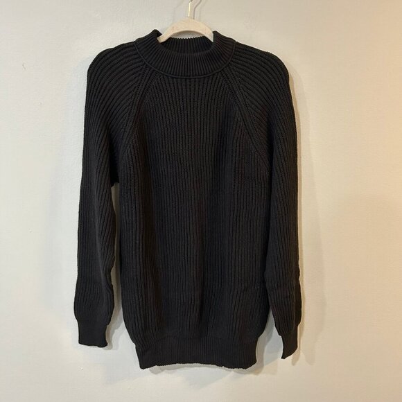 NWOT ASOS Collusion Black Heavy Knit Oversized Sweater Dress Women’s Size Small - Picture 3 of 5